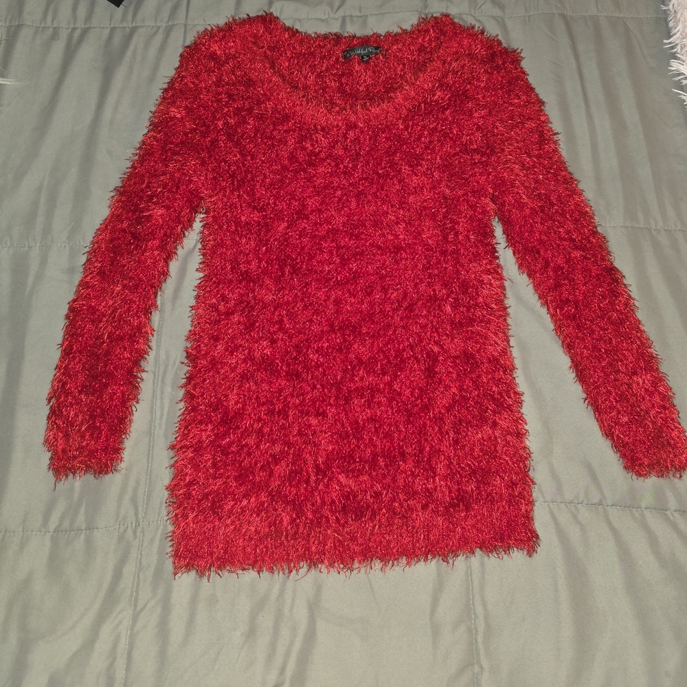 Wishful Park Vibrant Red Fuzzy Sweater